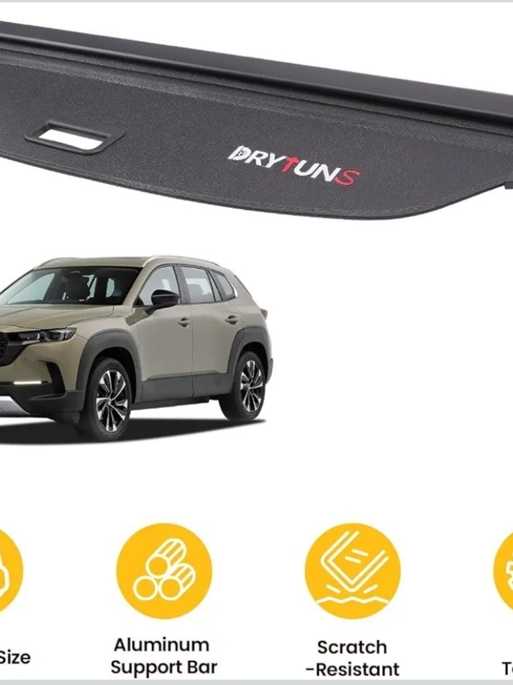 Drytuns Cargo Cover for Mazda CX-50 2023-2026 Retractable Trunk Privacy Shield - Picture 8 of 9